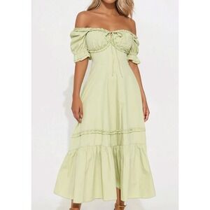 fashion nova white and gold dress Backless Split Hem Sleeveless Bandage Deep V-Neck, Alina Allure Metallic Midi Dress in White/Gold, Size M, For Cocktail